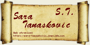 Sara Tanasković vizit kartica